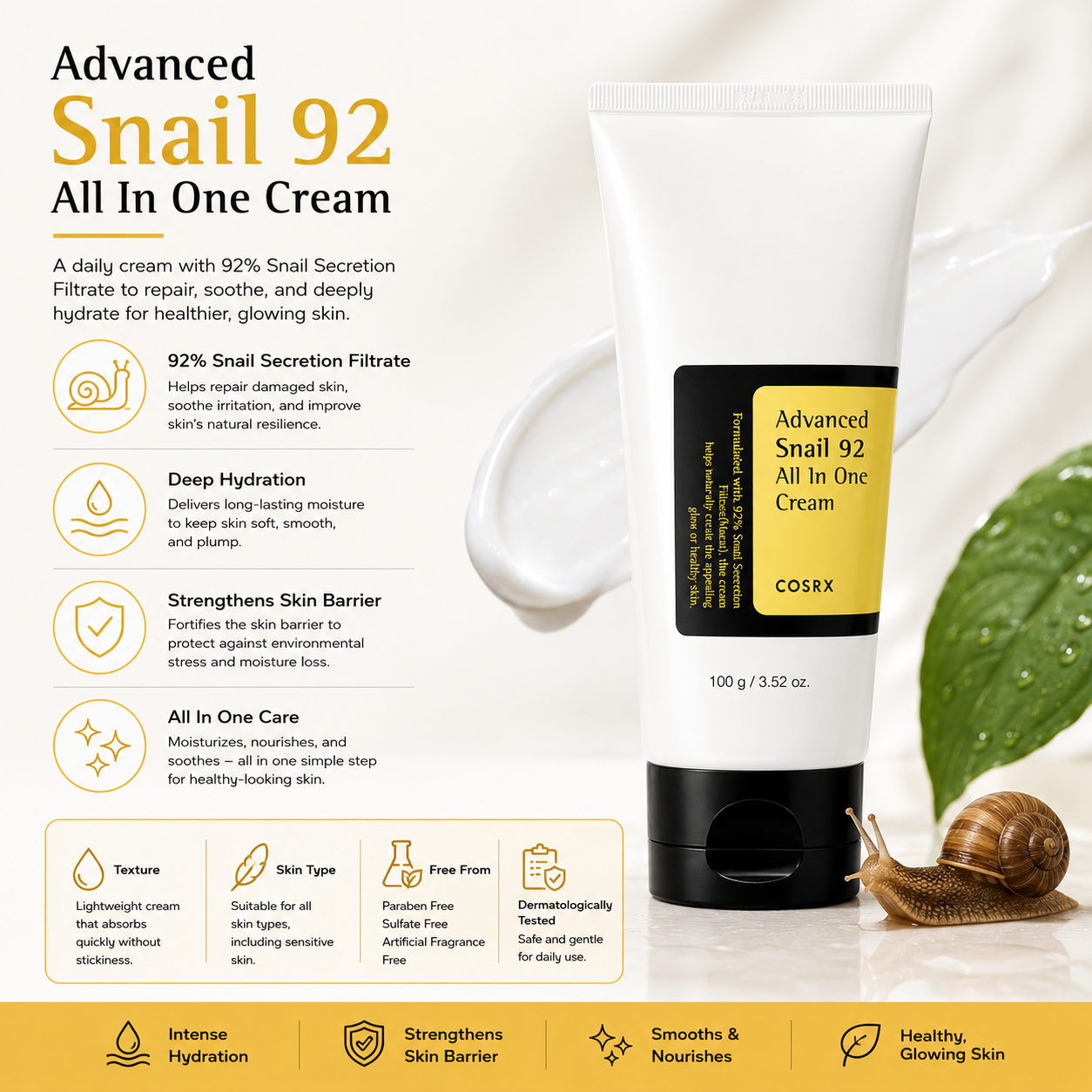 COSRX Advanced Snail 92 All In One Cream –100g