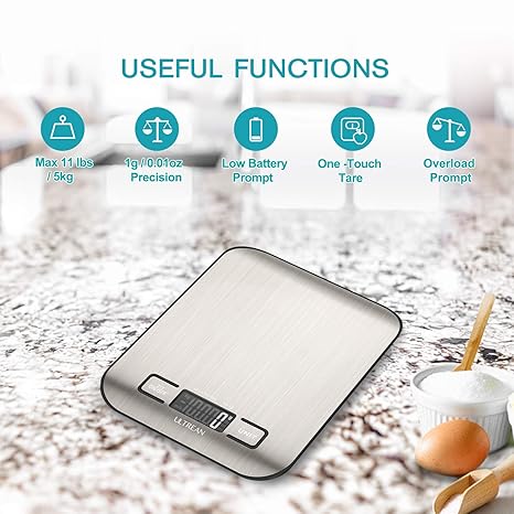 Ultrean Digital Food Scale, High Precision Kitchen Scale, Measures in Grams and Ounces for Cooking