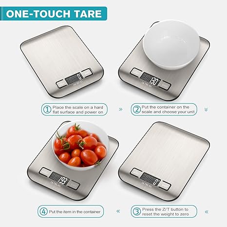 Ultrean Digital Food Scale, High Precision Kitchen Scale, Measures in Grams and Ounces for Cooking