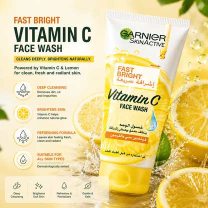 Garnier SkinActive Fast Bright Vitamin C Face Wash –100ml