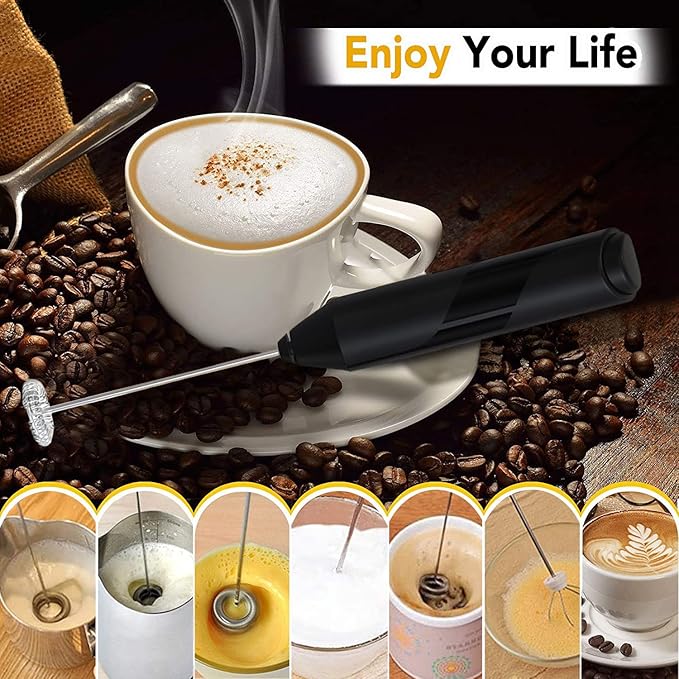 Electric Milk Frother Handheld Coffee Mixer