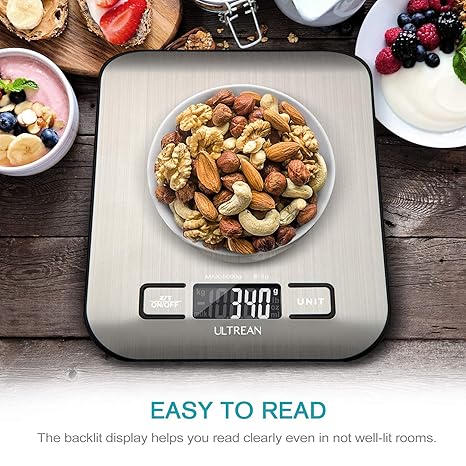 Ultrean Digital Food Scale, High Precision Kitchen Scale, Measures in Grams and Ounces for Cooking