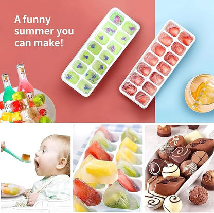 Ice Cube Tray with Lid – 14 Grid