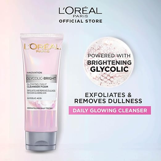 L'Oréal Glycolic Bright Glowing Daily Cleanser Foam 100ml