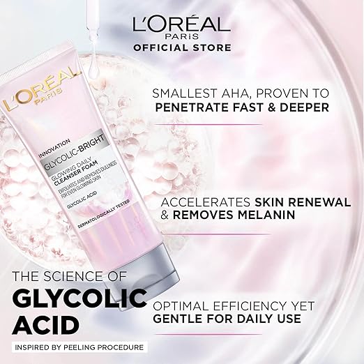 L'Oréal Glycolic Bright Glowing Daily Cleanser Foam 100ml