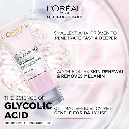 L'Oréal Glycolic Bright Glowing Daily Cleanser Foam 100ml