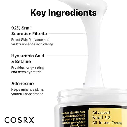 كريم الحلزون المتطور 92 الكل في واحد من COSRX