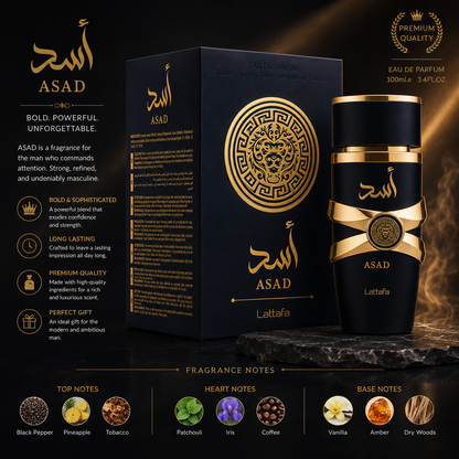 Lattafa Asad Eau de Parfum for Men –100ml