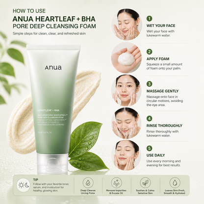 Anua Heartleaf Quercetinol Pore Deep Cleansing Foam 150ml
