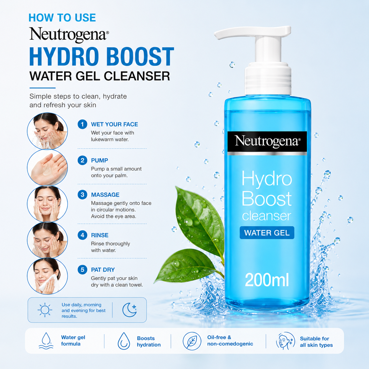 Neutrogena Hydro Boost Water Gel Cleanser 200ml